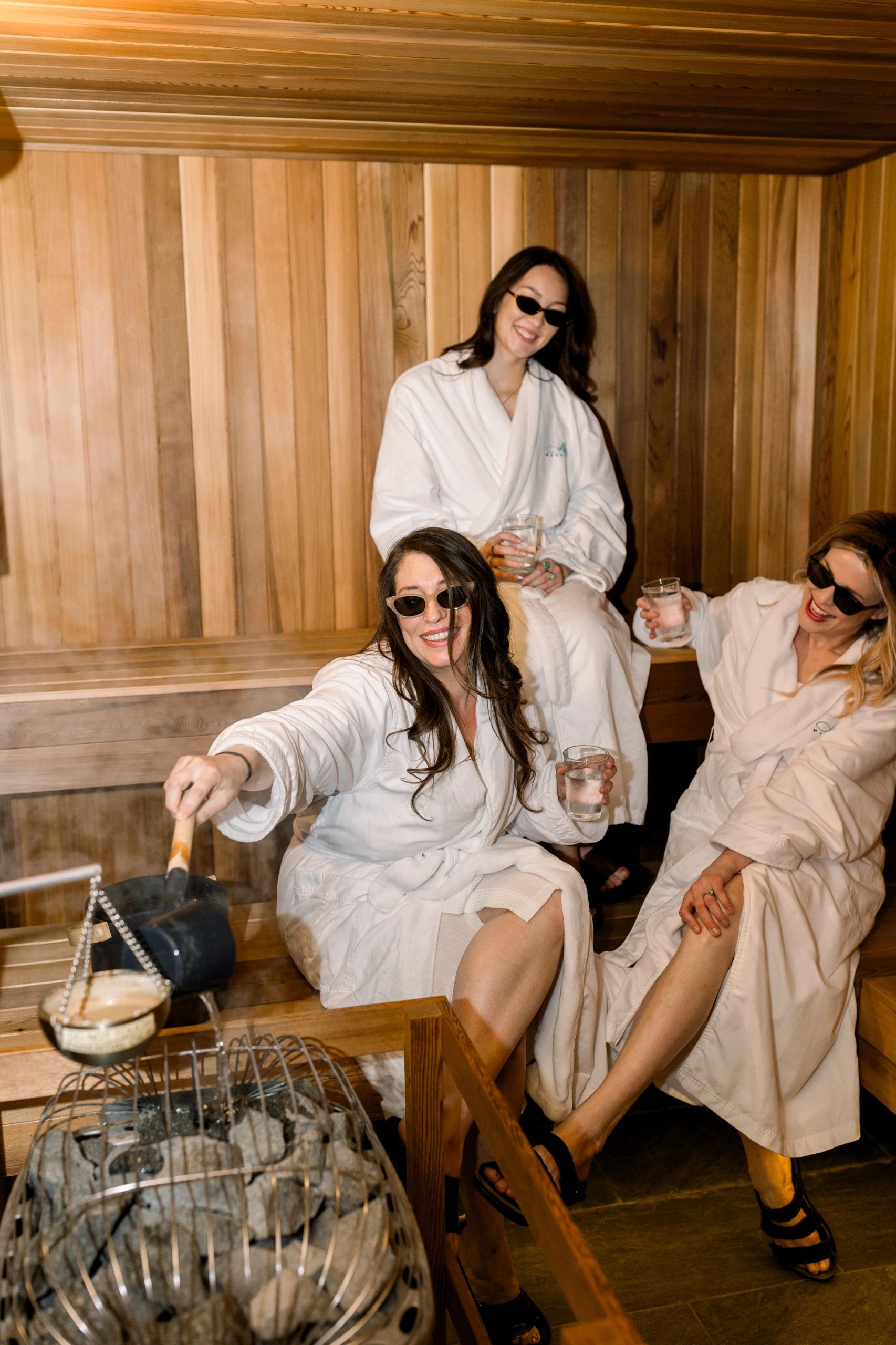Luxury spa amenities including jacuzzi and sauna